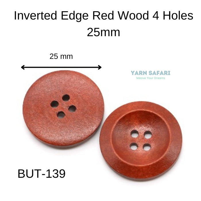 Wood Buttons 15mm or 25mm